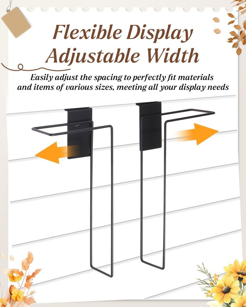 Alffun 4 Pair Adjustable Literature Display for Slatwall, Metal Wire Magazine Brochure Holder, Slatwall Shelf Accessories for Exhibitions, Trade Shows, Retail Stores, Home & Offices - Image 2